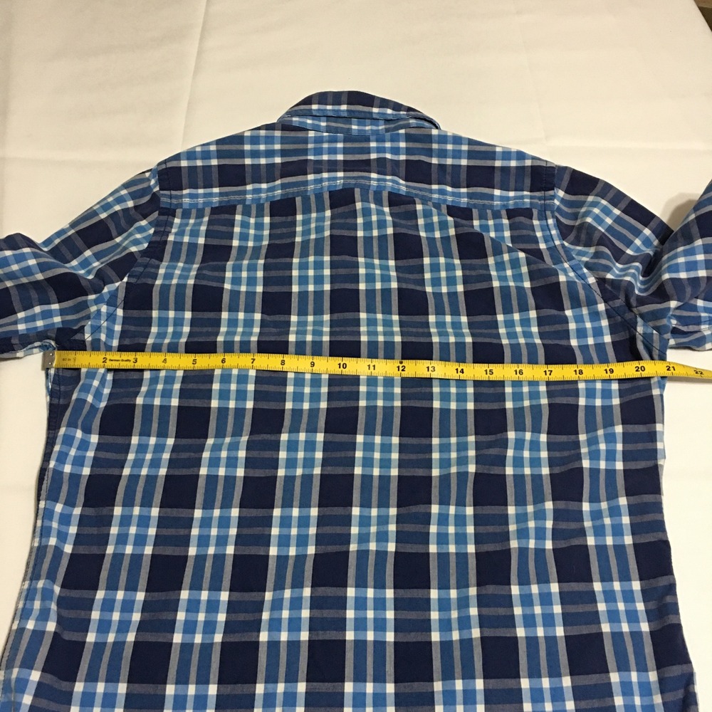 Lot of 2 Hollister Long Sleeve Button Down Shirts Mens Medium Blue Plaid Y2K - Picture 5 of 11